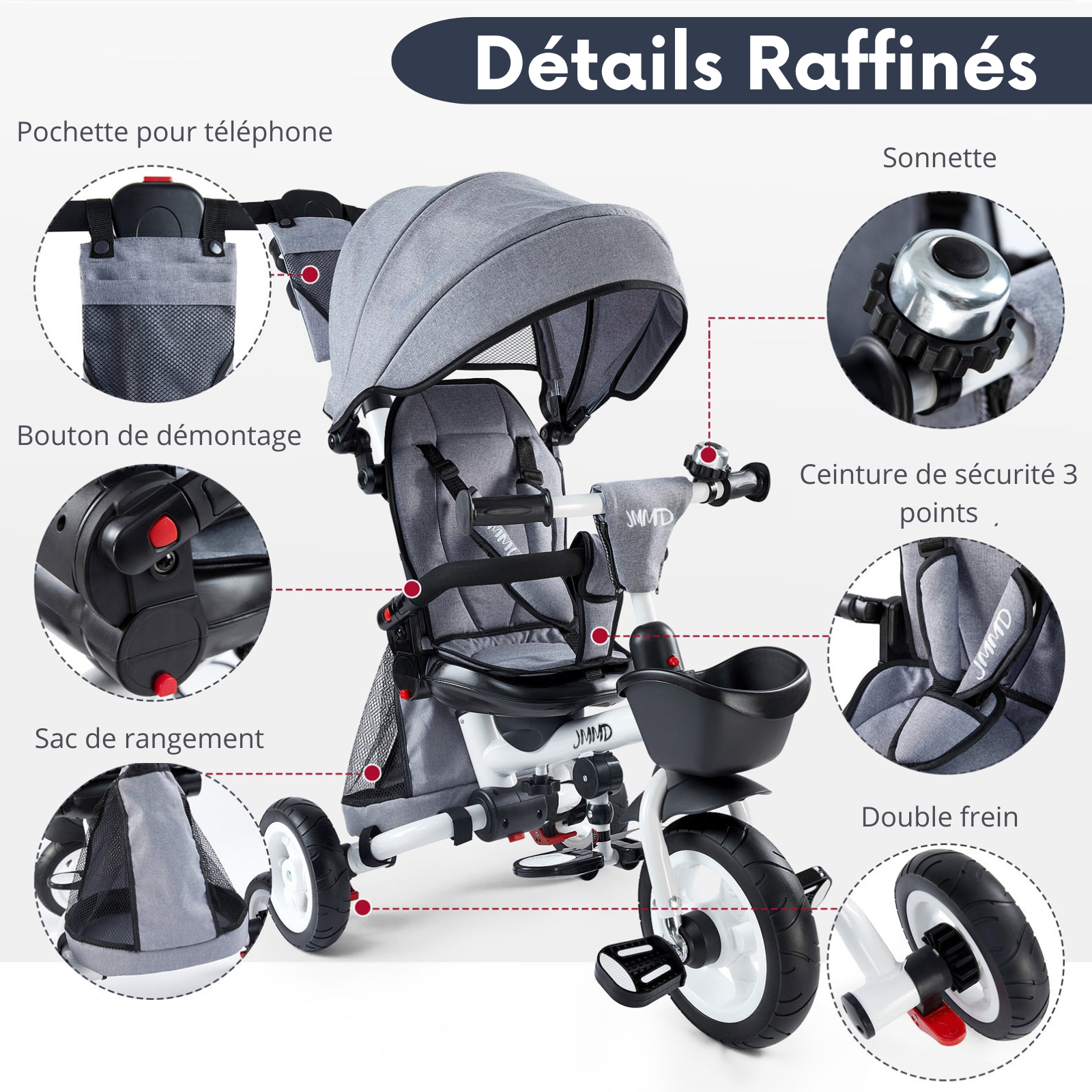 Tricycle 8 en 1 pour tout-petits qui évolue avec votre enfant (1 à 5 ans)