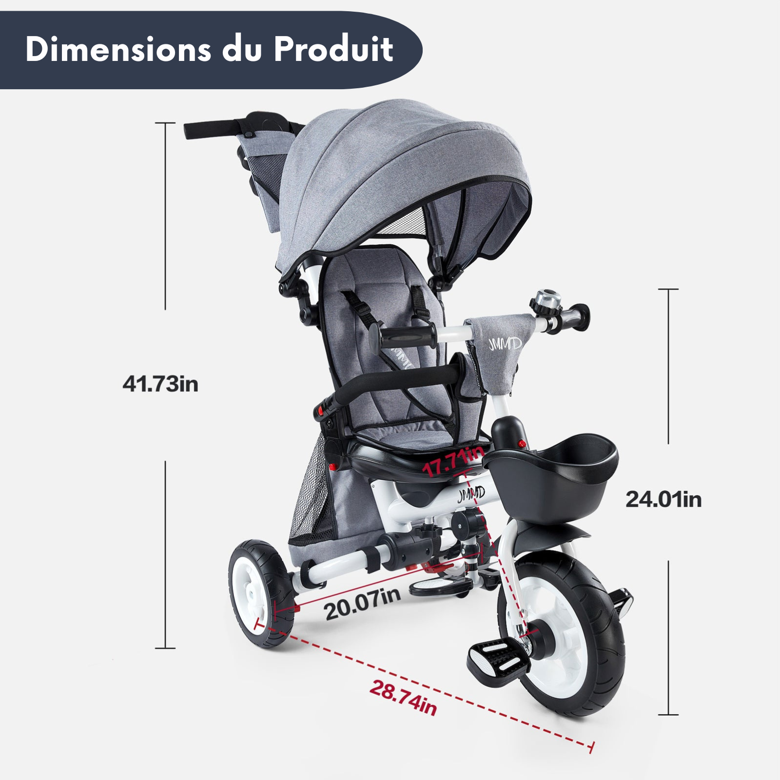 Tricycle 8 en 1 pour tout-petits qui évolue avec votre enfant (1 à 5 ans)