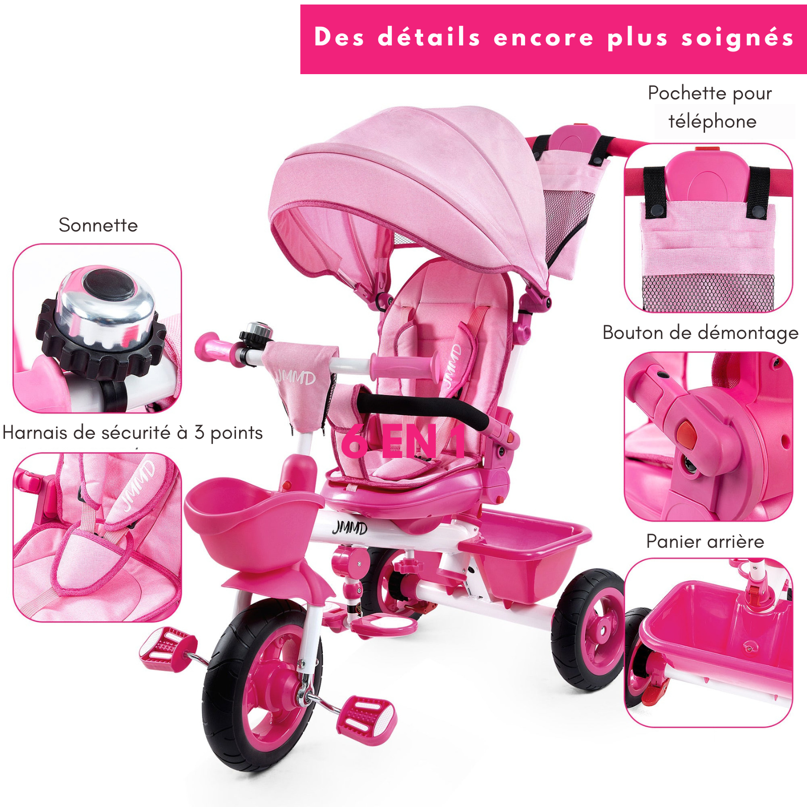 Tricycle 7-en-1 pour tout-petits qui évolue avec votre enfant (de 1 à 5 ans)